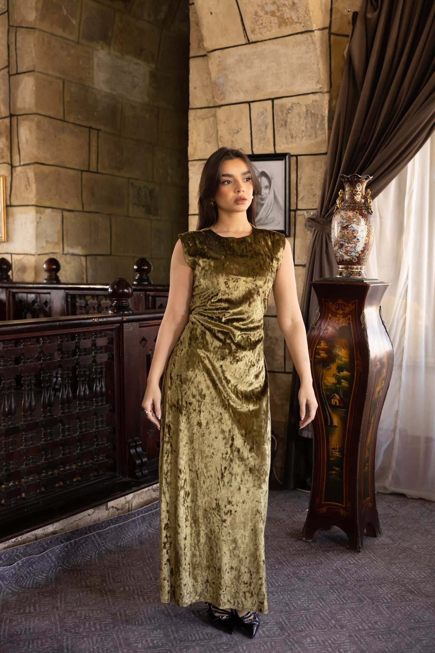 "Leen" Basic Dress in Olive