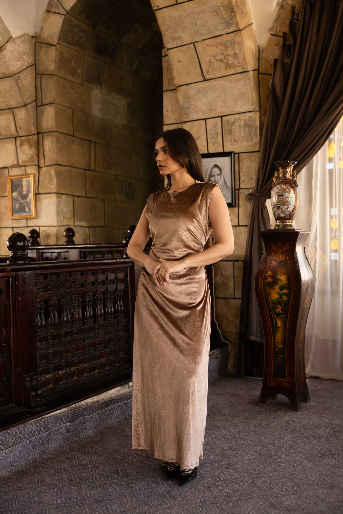 "Leen" Basic Dress in Cafe