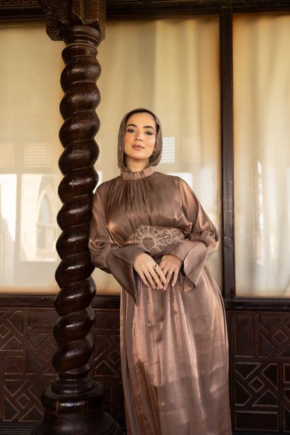 "Soleil” dress in copper