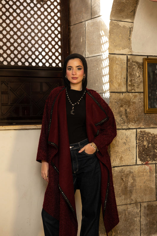 "Sophia" Cardigan in Burgundy