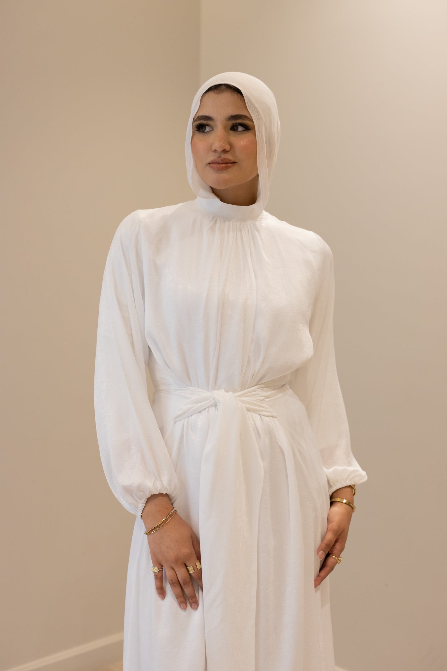 "SOLA” dress in white