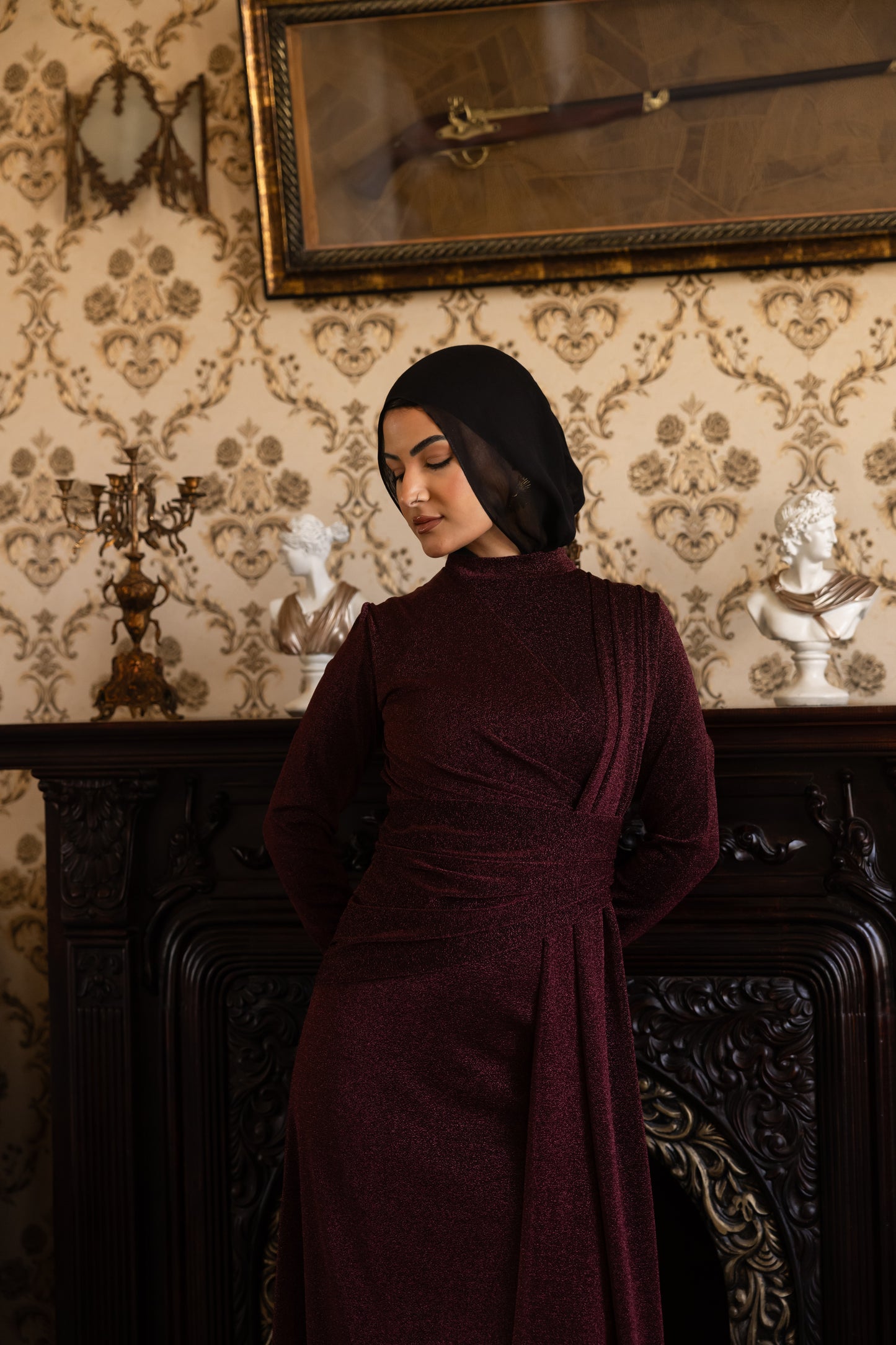 "Elen” dress in burgundy [PRE-ORDER]