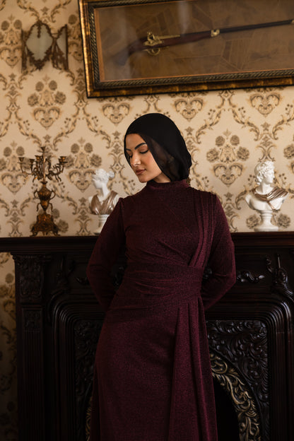 "Elen” dress in burgundy [PRE-ORDER]
