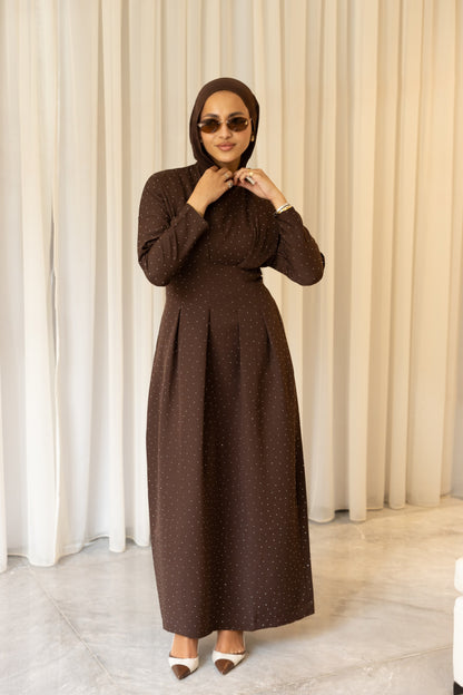 Bella Luxe Dress in Brown