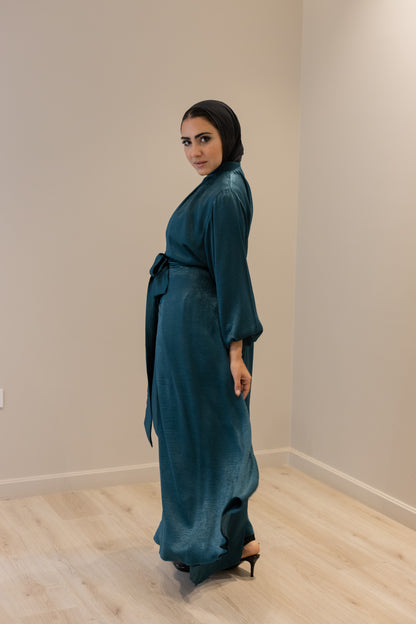 "SOLA” dress in teal
