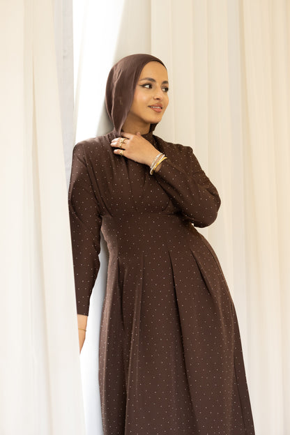 Bella Luxe Dress in Brown