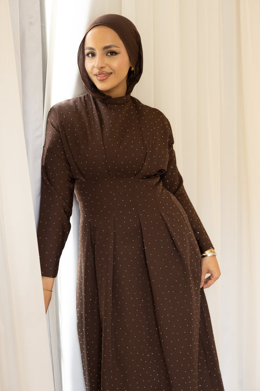 Bella Luxe Dress in Brown