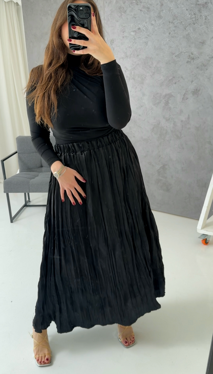 Sofia Crushed Satin Skirt