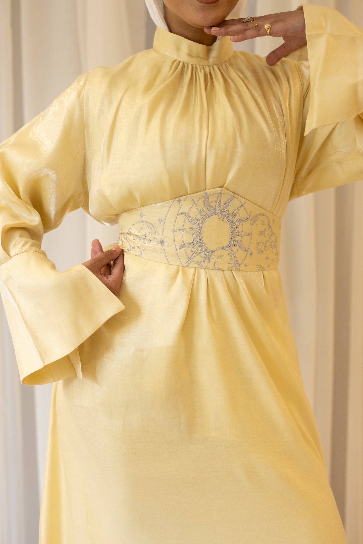 "Soleil” dress in butter yellow