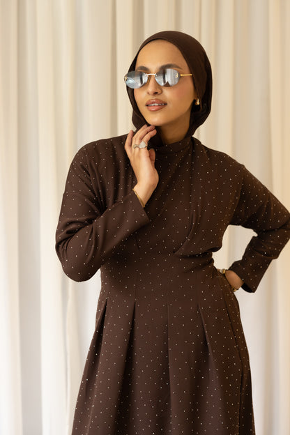 Bella Luxe Dress in Brown