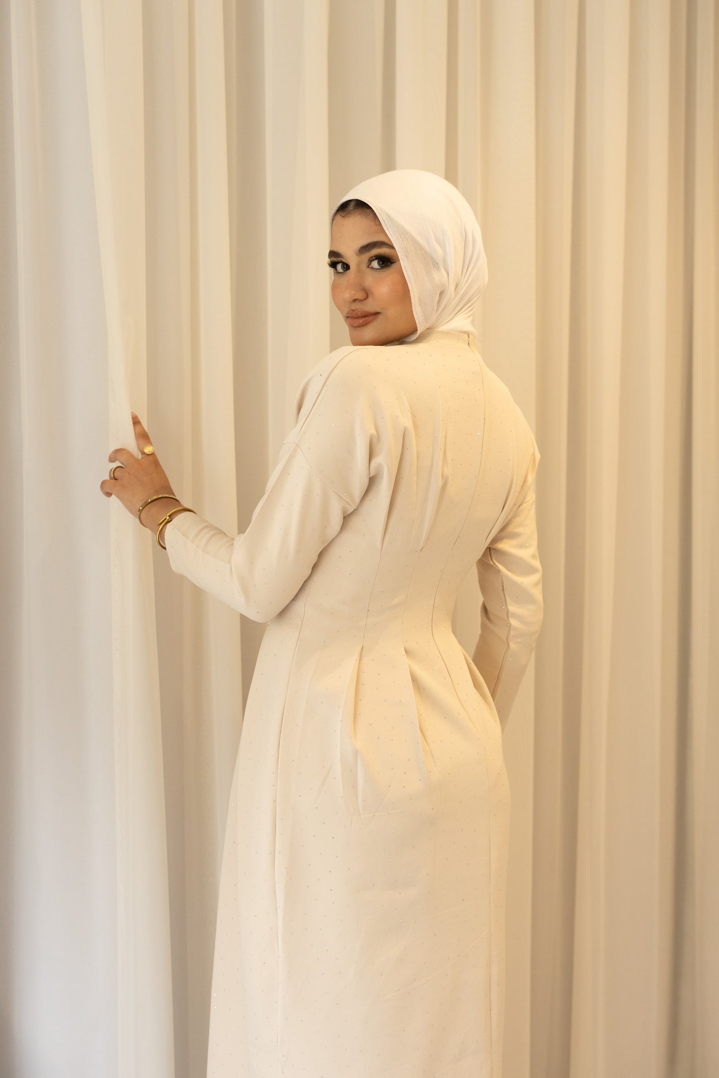 Bella Luxe Dress in Beige