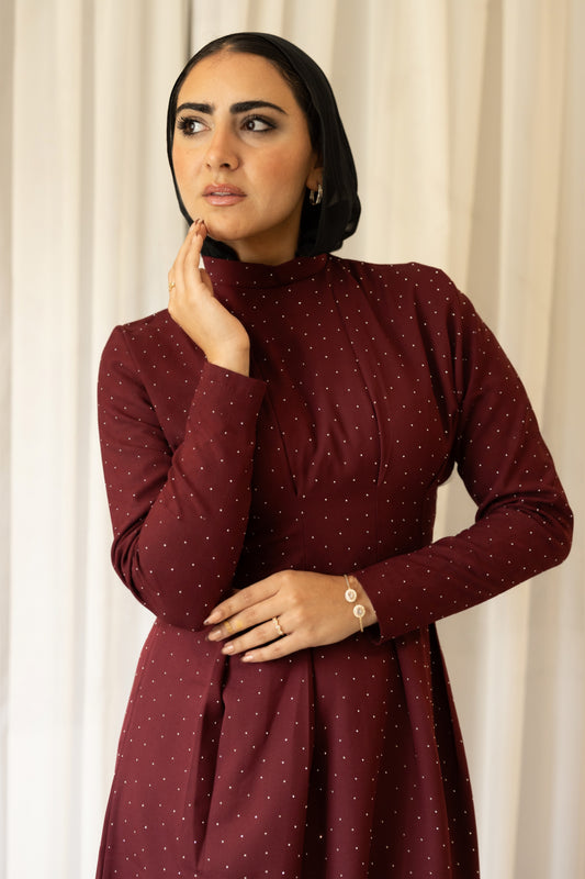 Bella Luxe Dress in Burgundy