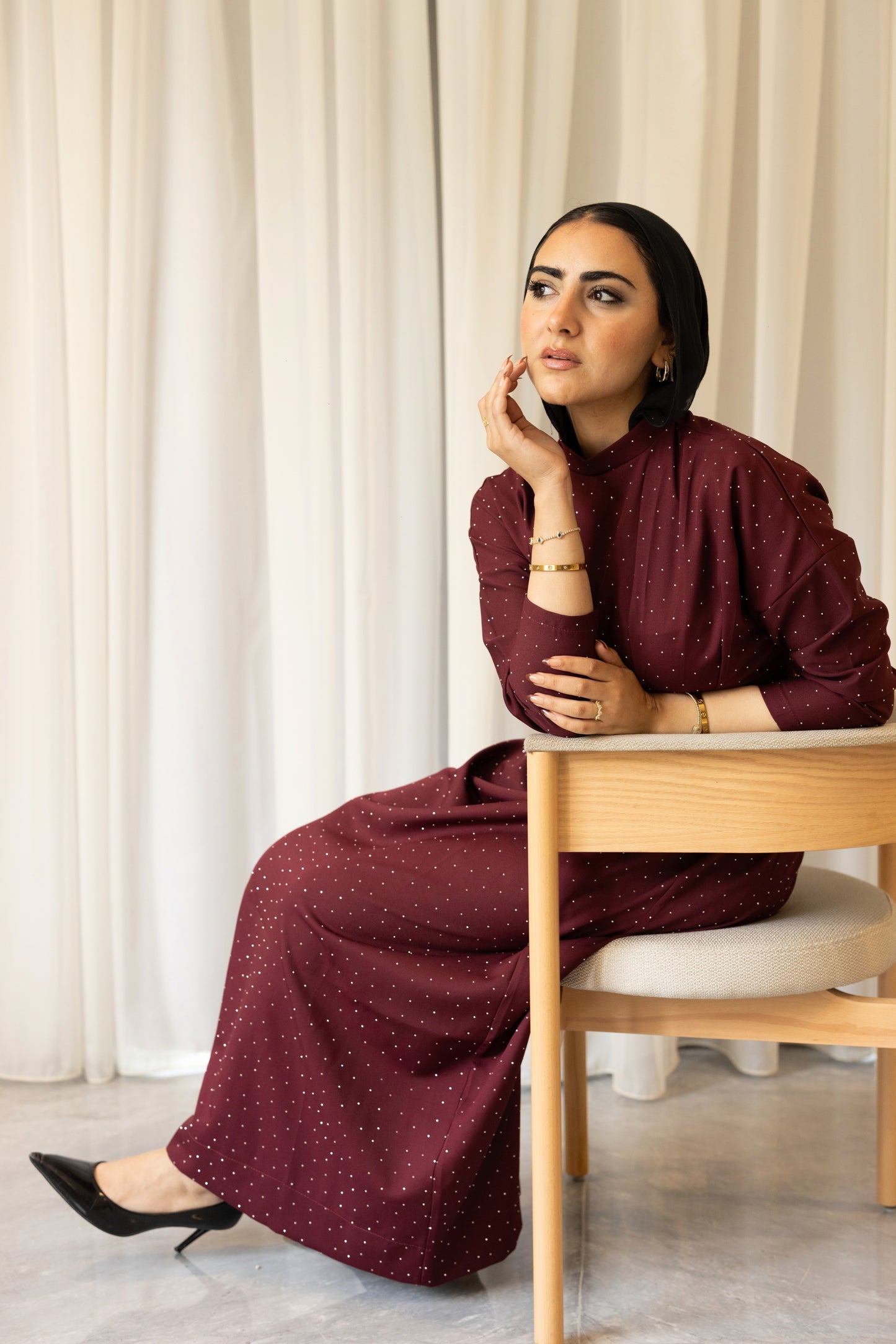 Bella Luxe Dress in Burgundy