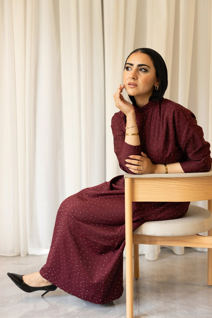 Bella Luxe Dress in Burgundy