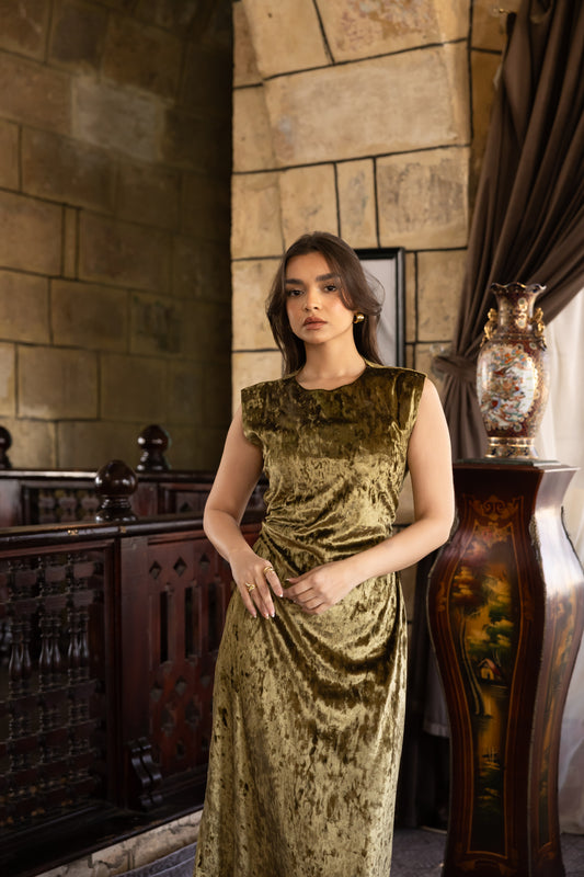 "Leen" Basic Dress in Olive