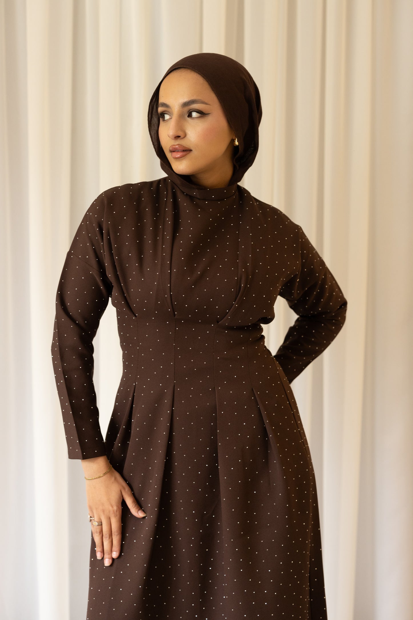 Bella Luxe Dress in Brown