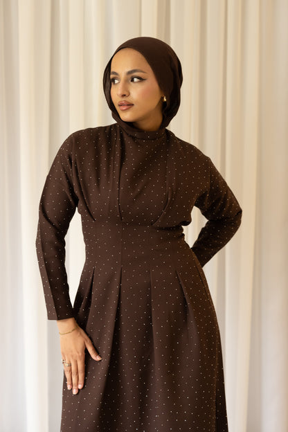 Bella Luxe Dress in Brown