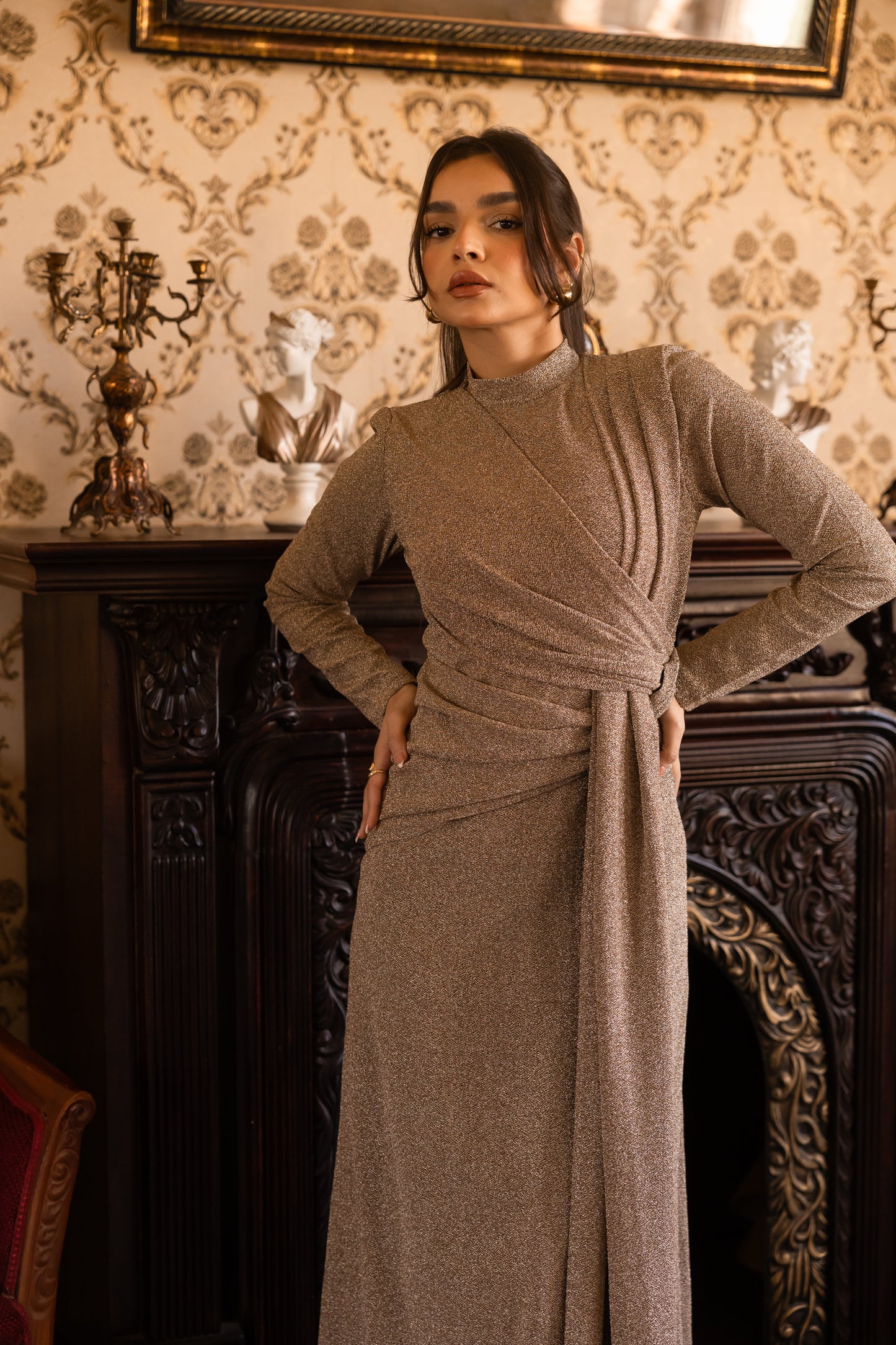 "Elen” dress in Champagne