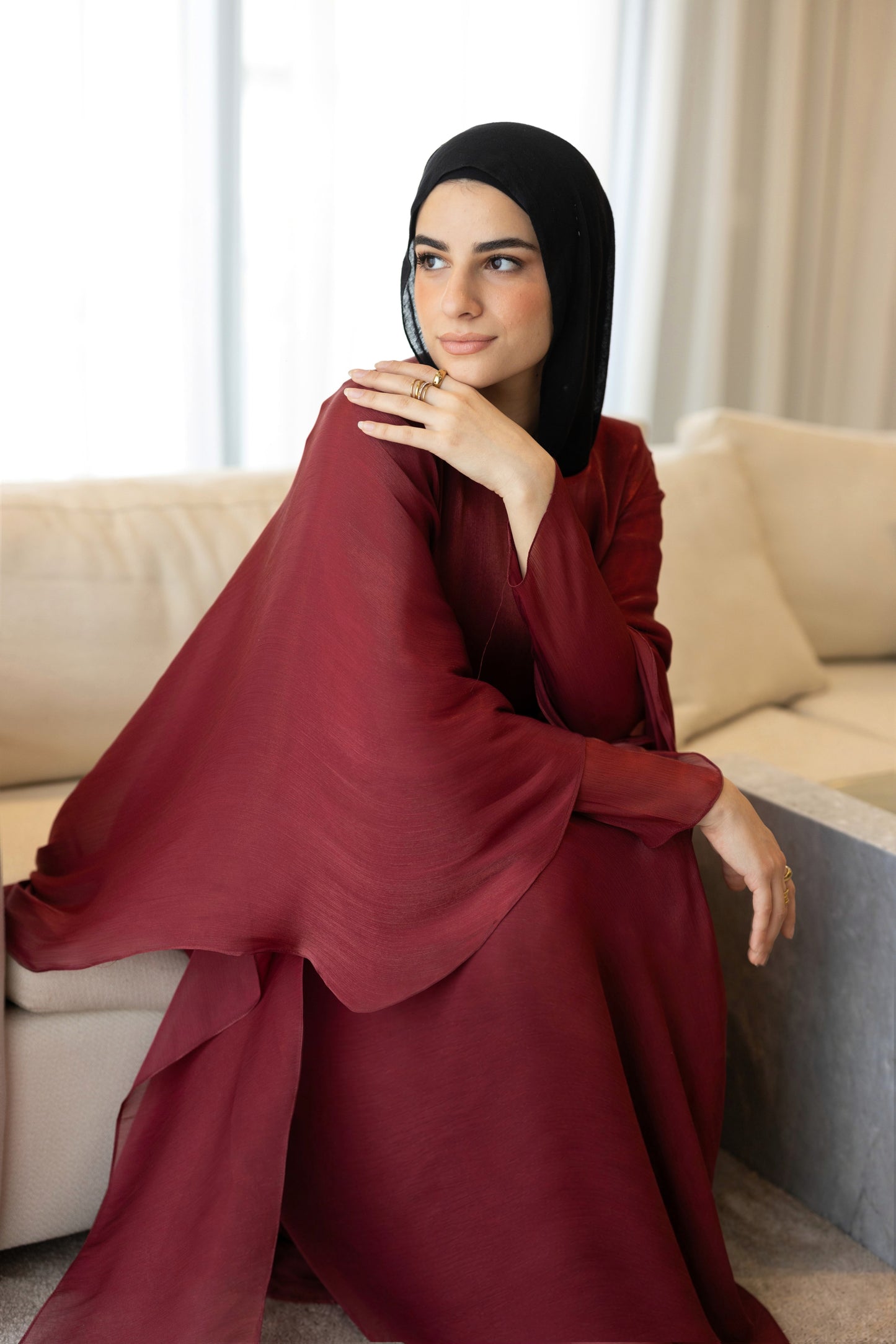 "Sofi” dress in burgundy