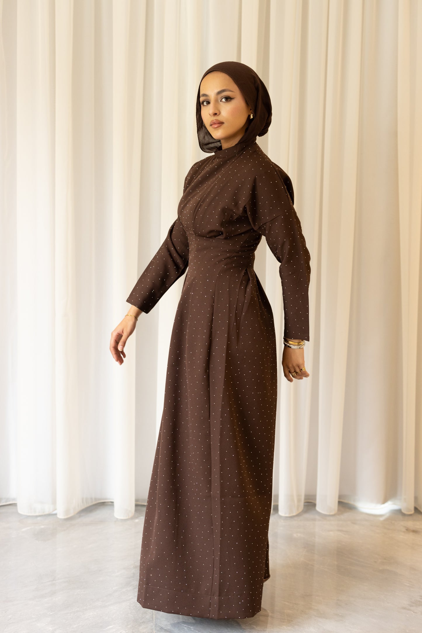 Bella Luxe Dress in Brown