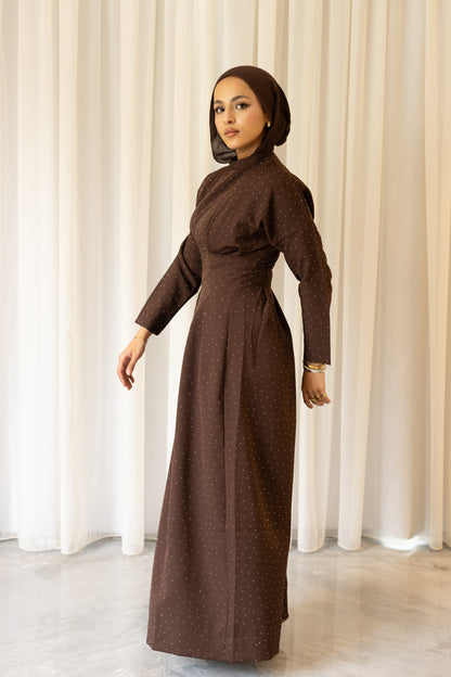 Bella Luxe Dress in Brown